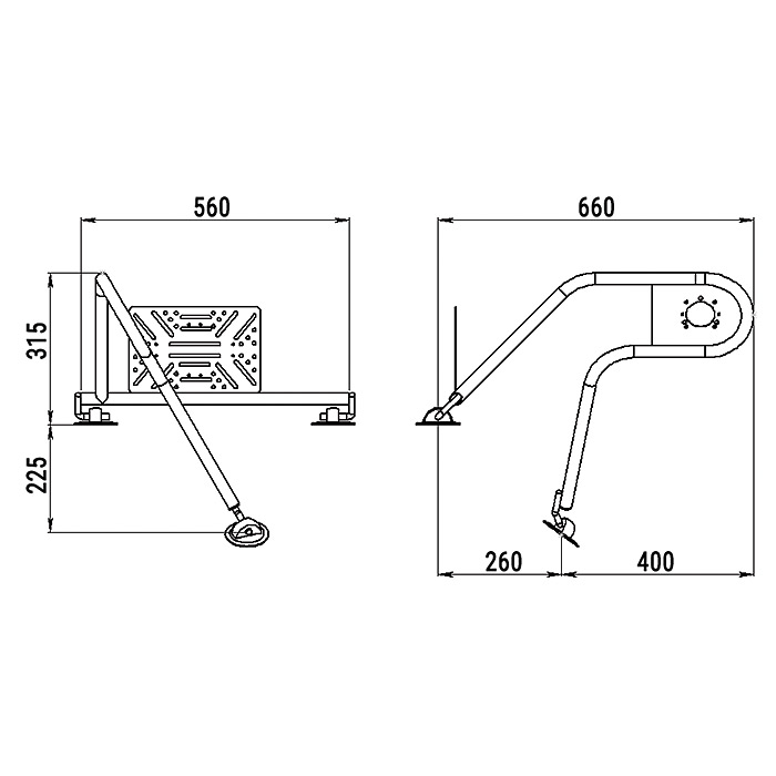 Стойка рулевая с креплением на баллон надувной лодки 25мм в Королёве