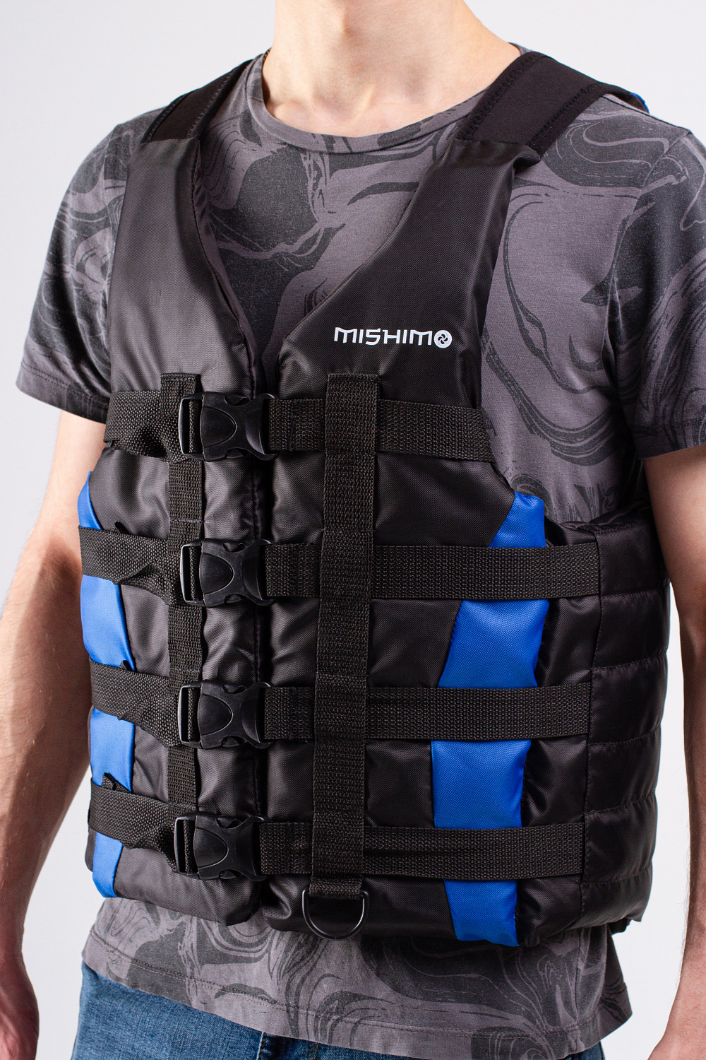 Жилет спасательный MISHIMO PRO Премиум качества Черно-синий в Королёве