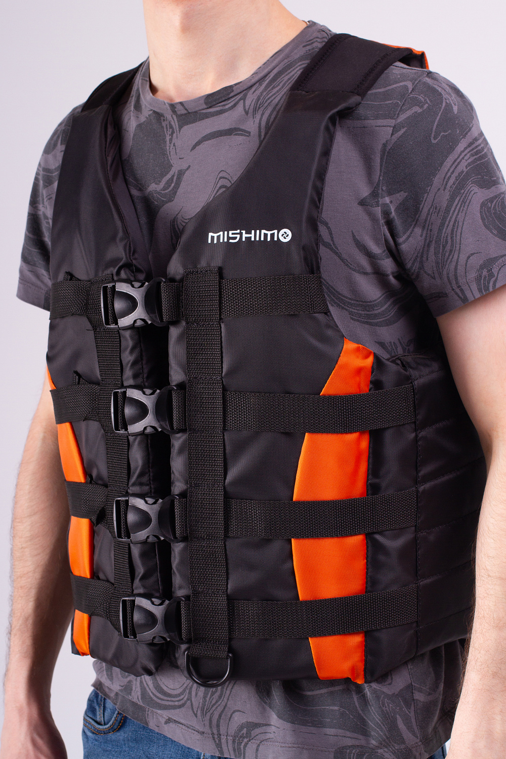 Жилет спасательный MISHIMO PRO Премиум качества Черно-оранжевый в Королёве