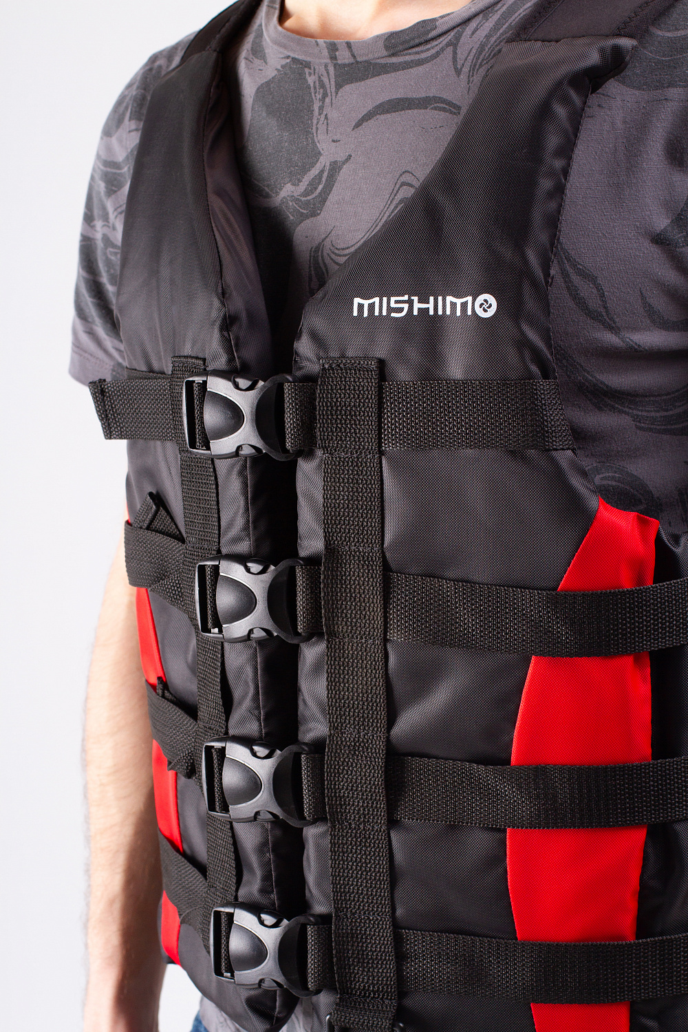 Жилет спасательный MISHIMO PRO Премиум качества Черно-красный в Королёве